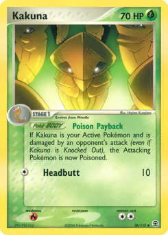 Kakuna z edície FireRed & LeafGreen, karta č.36