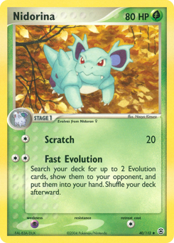 Nidorina z edície FireRed & LeafGreen, karta č.40
