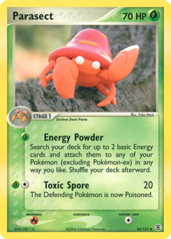 Parasect z edície FireRed & LeafGreen, karta č.43