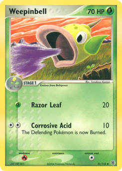 Weepinbell z edície FireRed & LeafGreen, karta č.51