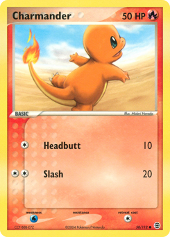 Charmander z edície FireRed & LeafGreen, karta č.58