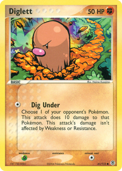 Diglett z edície FireRed & LeafGreen, karta č.61