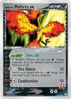 Rocket's Moltres ex z edície Team Rocket Returns, karta č.100
