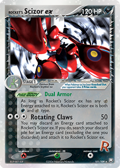 Rocket's Scizor ex z edície Team Rocket Returns, karta č.101