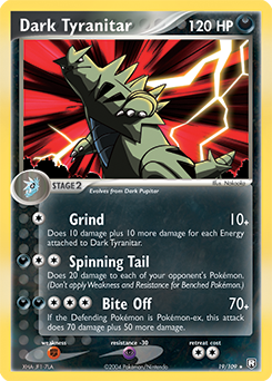 Dark Tyranitar z edície Team Rocket Returns, karta č.19