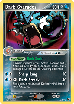Dark Gyarados z edície Team Rocket Returns, karta č.36