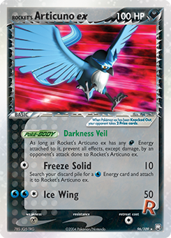 Rocket's Articuno ex z edície Team Rocket Returns, karta č.96