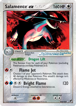 Salamence ex z edície Deoxys, karta č.103