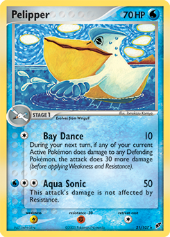 Pelipper z edície Deoxys, karta č.21