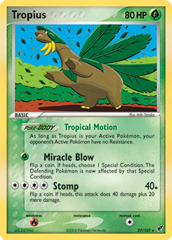 Tropius z edície Deoxys, karta č.27