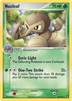 Nuzleaf z edície Deoxys, karta č.43