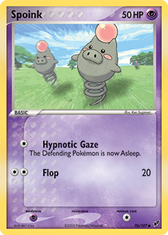 Spoink z edície Deoxys, karta č.76