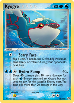 Kyogre z edície Emerald, karta č.15