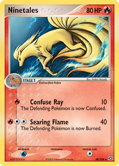 Ninetales z edície Emerald, karta č.38