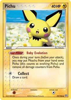Pichu z edície Emerald, karta č.59