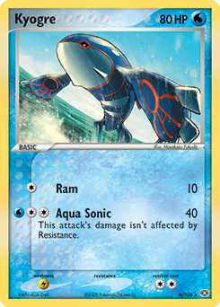Kyogre z edície Emerald, karta č.6