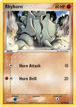 Rhyhorn z edície Emerald, karta č.62