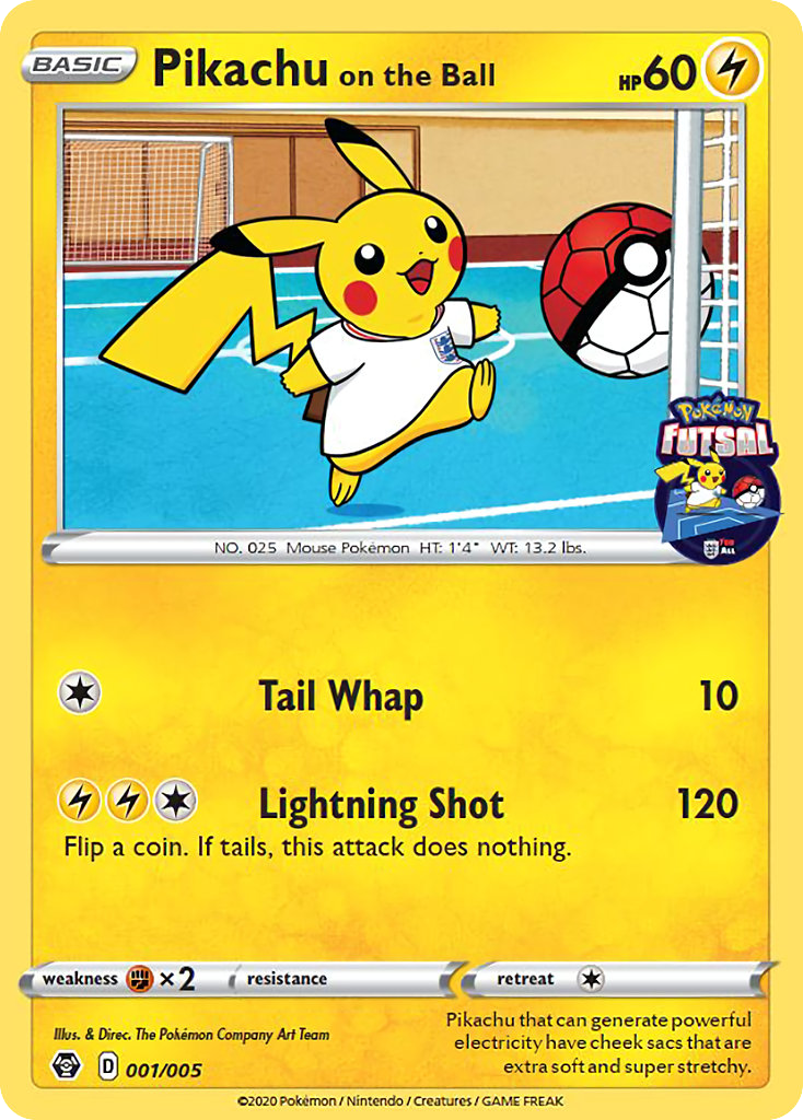 Pikachu on the Ball z edície Pokémon Futsal Collection, karta č.1