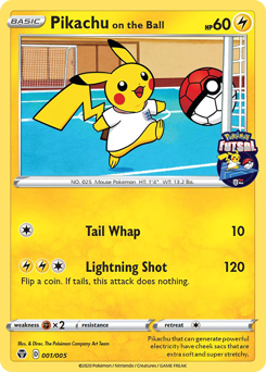 Pikachu on the Ball z edície Pokémon Futsal Collection, karta č.1