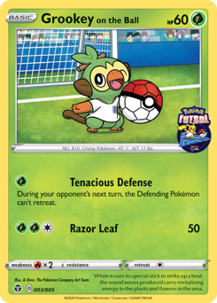 Grookey on the Ball z edície Pokémon Futsal Collection, karta č.3