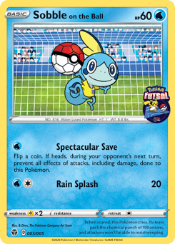 Sobble on the Ball z edície Pokémon Futsal Collection, karta č.5