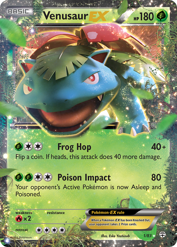 Venusaur-EX z edície Generations, karta č.1