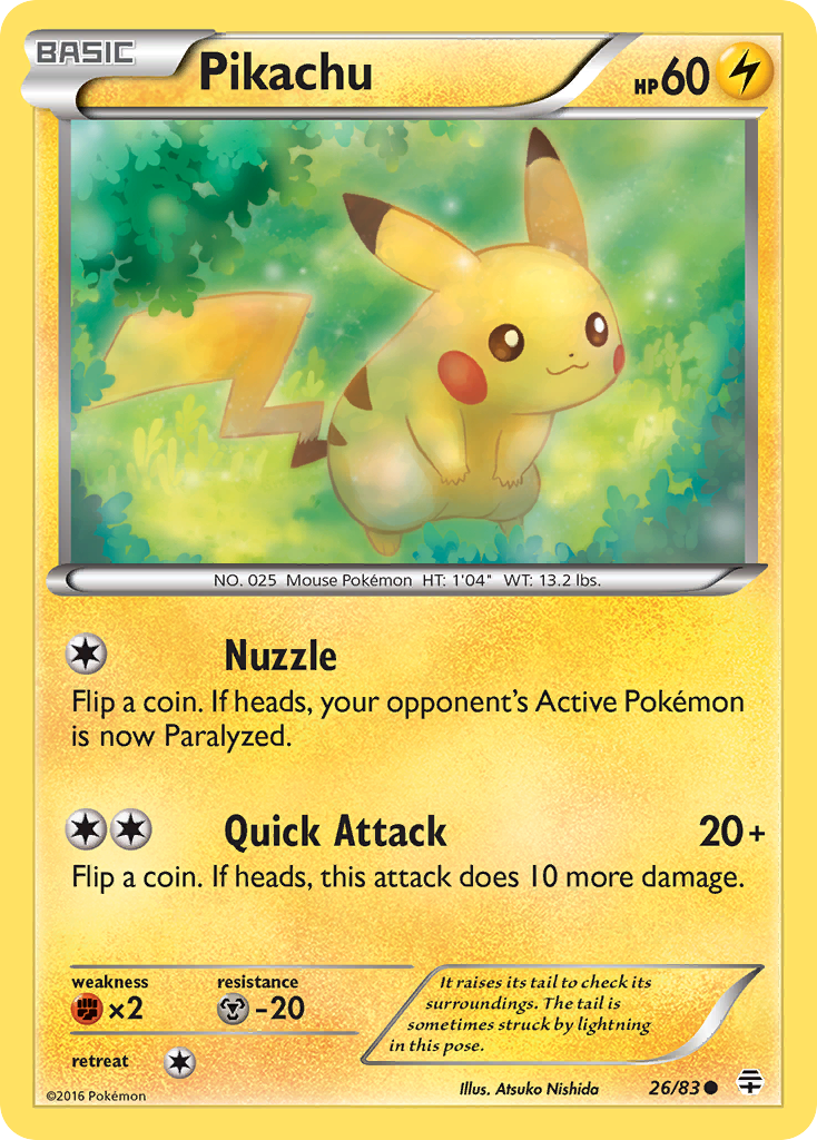 Pikachu z edície Generations, karta č.26