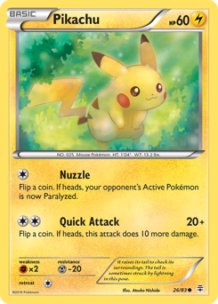 Pikachu z edície Generations, karta č.26