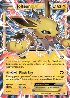Jolteon-EX z edície Generations, karta č.28