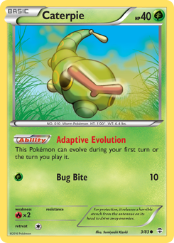 Caterpie z edície Generations, karta č.3