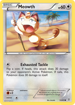 Meowth z edície Generations, karta č.53