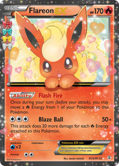 Flareon-EX z edície Generations, karta č.RC6
