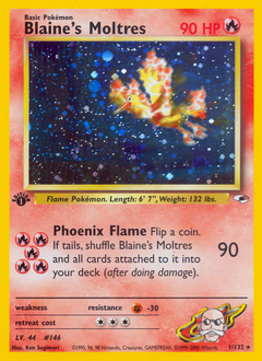 Blaine's Moltres z edície Gym Heroes, karta č.1