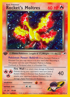 Rocket's Moltres z edície Gym Heroes, karta č.12