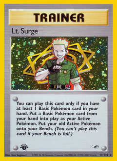 Lt. Surge z edície Gym Heroes, karta č.17