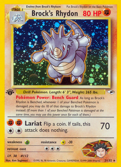 Brock's Rhydon z edície Gym Heroes, karta č.2