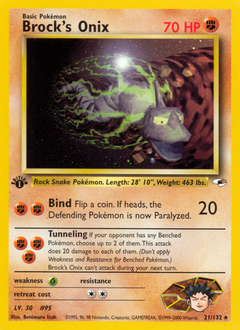 Brock's Onix z edície Gym Heroes, karta č.21