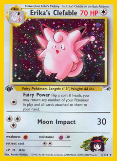 Erika's Clefable z edície Gym Heroes, karta č.3