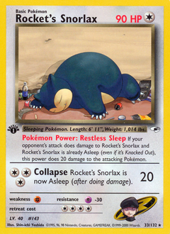 Rocket's Snorlax z edície Gym Heroes, karta č.33