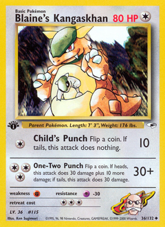 Blaine's Kangaskhan z edície Gym Heroes, karta č.36