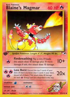 Blaine's Magmar z edície Gym Heroes, karta č.37