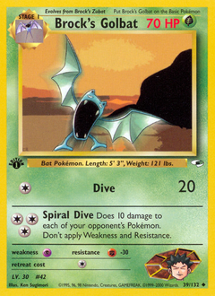Brock's Golbat z edície Gym Heroes, karta č.39