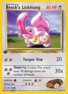 Brock's Lickitung z edície Gym Heroes, karta č.41