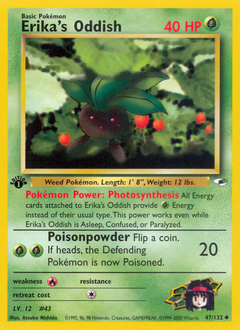 Erika's Oddish z edície Gym Heroes, karta č.47