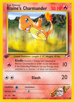 Blaine's Charmander z edície Gym Heroes, karta č.61