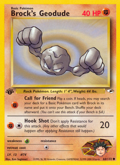Brock's Geodude z edície Gym Heroes, karta č.66