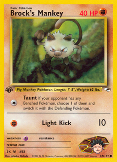 Brock's Mankey z edície Gym Heroes, karta č.67
