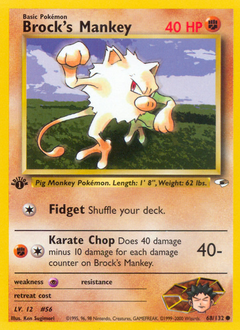 Brock's Mankey z edície Gym Heroes, karta č.68