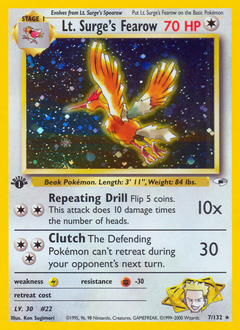 Lt. Surge's Fearow z edície Gym Heroes, karta č.7