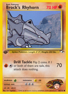 Brock's Rhyhorn z edície Gym Heroes, karta č.70